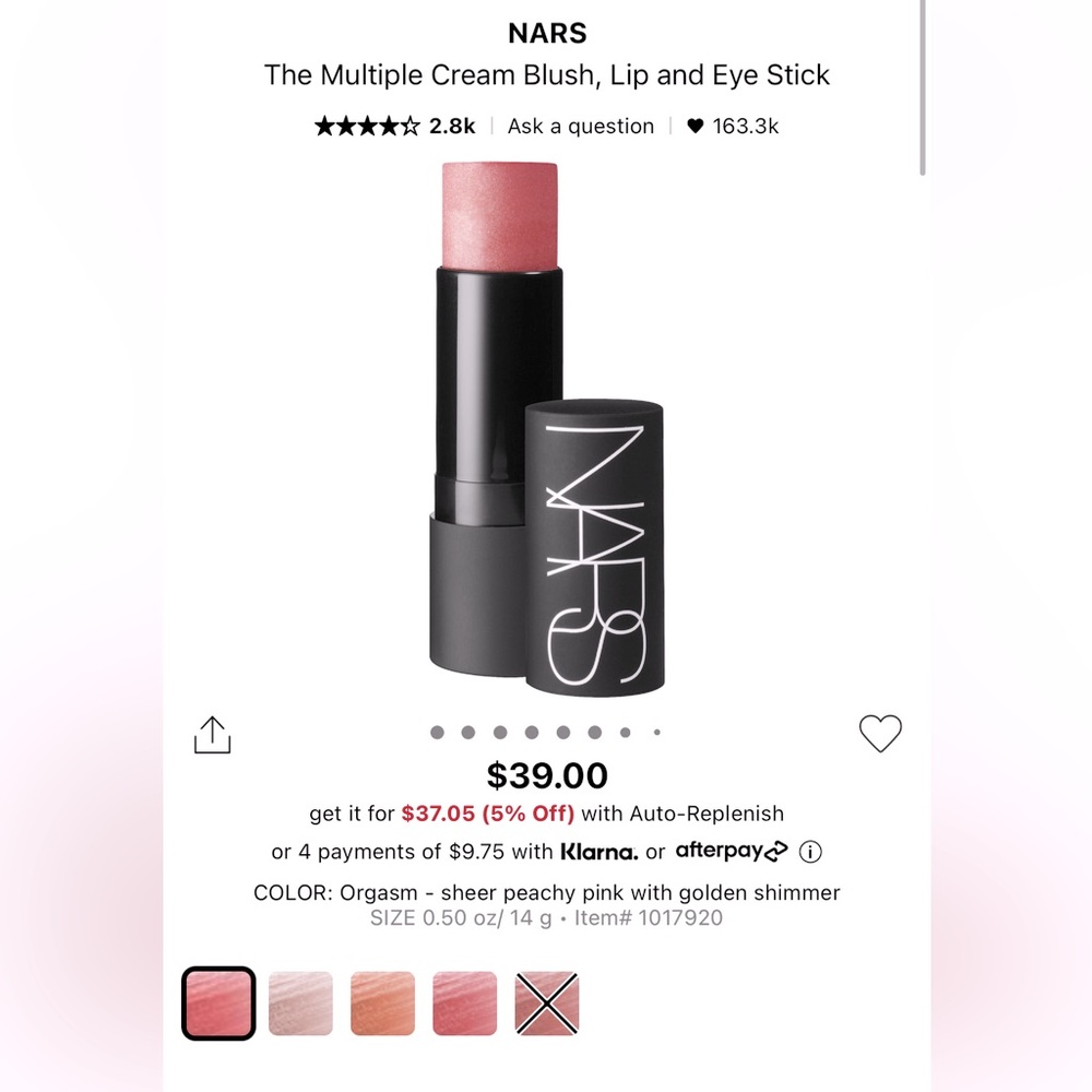 NARS orgasm Cream Blush